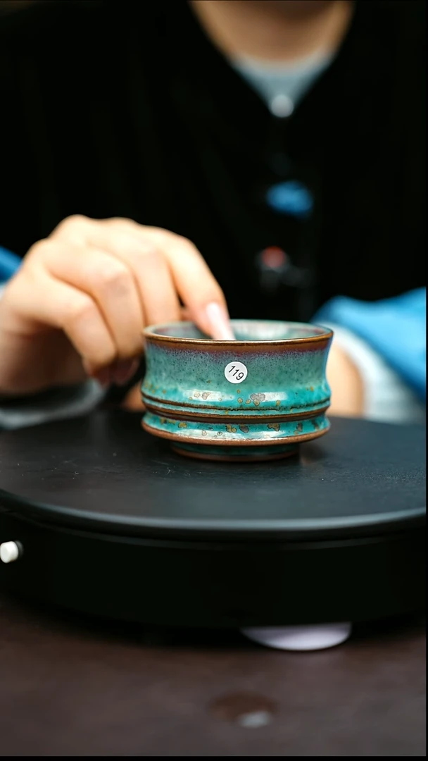 119#原矿钧瓷炉钧釉马蹄杯