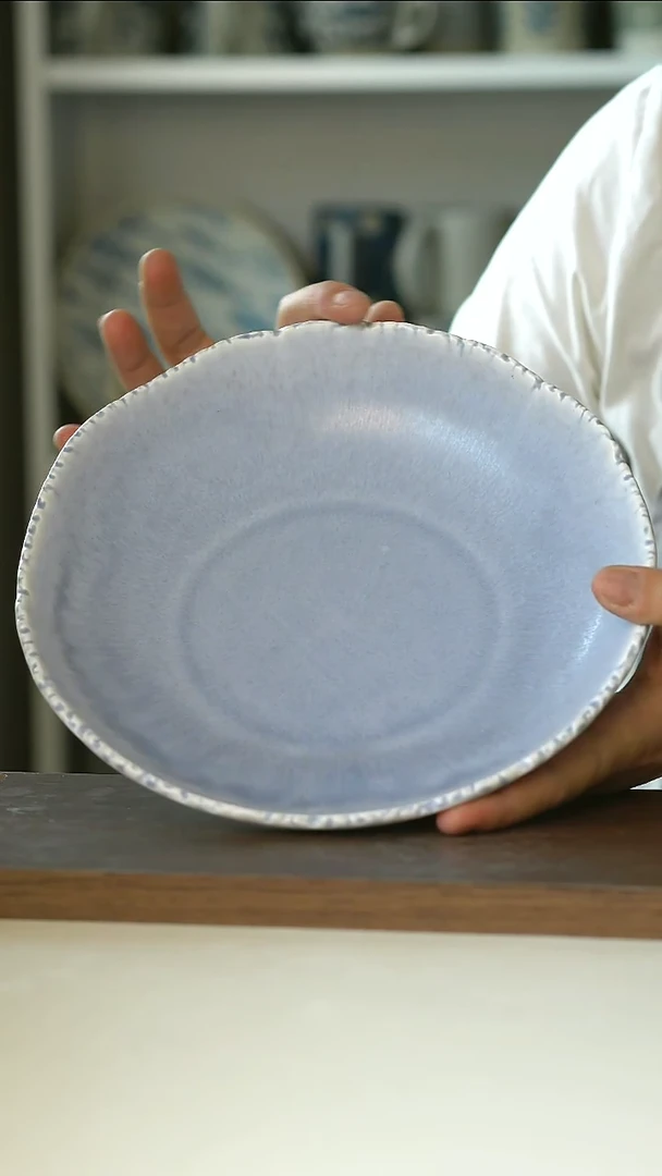 陶瓷dxc砚山冰心蓝深盘21.5@4-2@