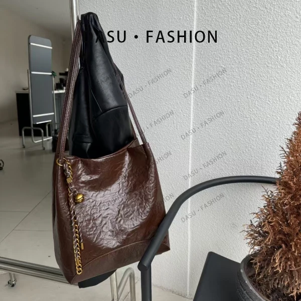 【苏总专属】SKL-7213-摩卡色轻奢女士时尚气质小众腋下包斜挎包