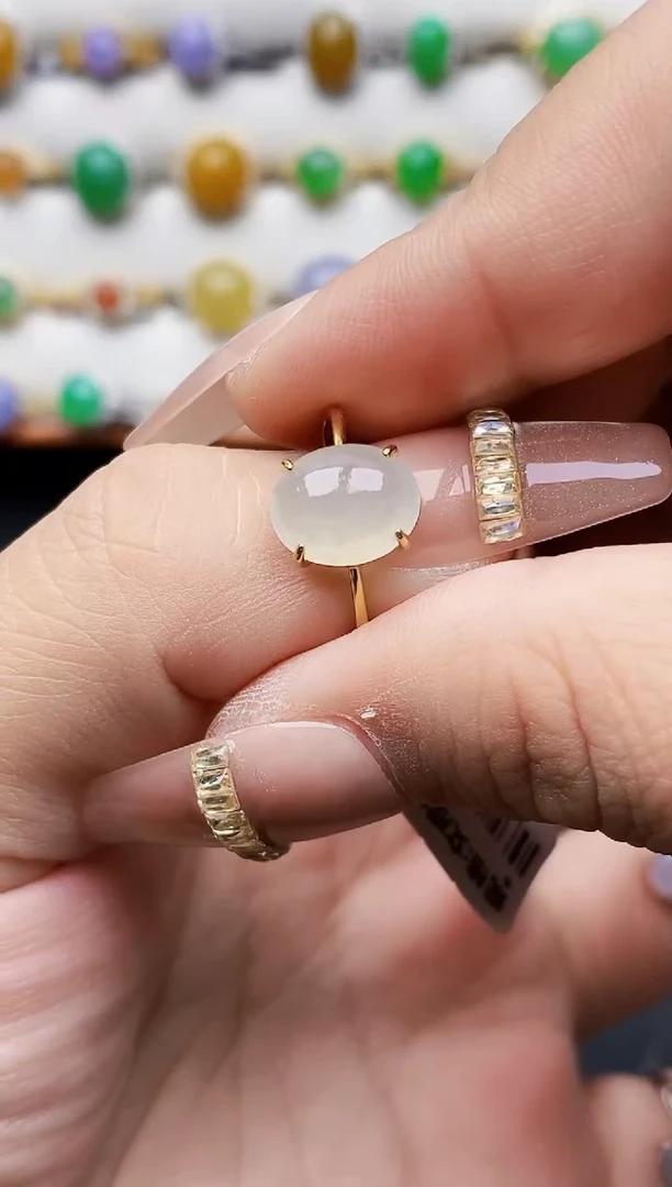 银S925镶嵌戒指翡翠农***莉1586