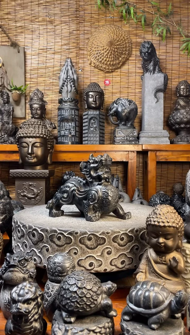 石材30飞天貔貅天然青石雕刻