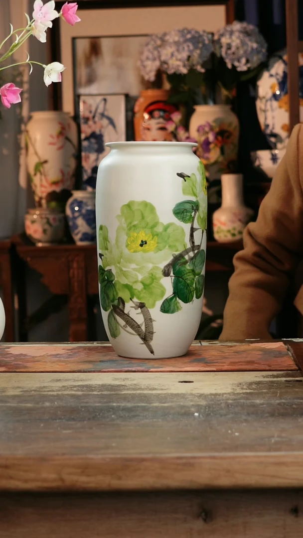 【闪购商品】瓷片景德镇纯手工釉下彩精品花瓶