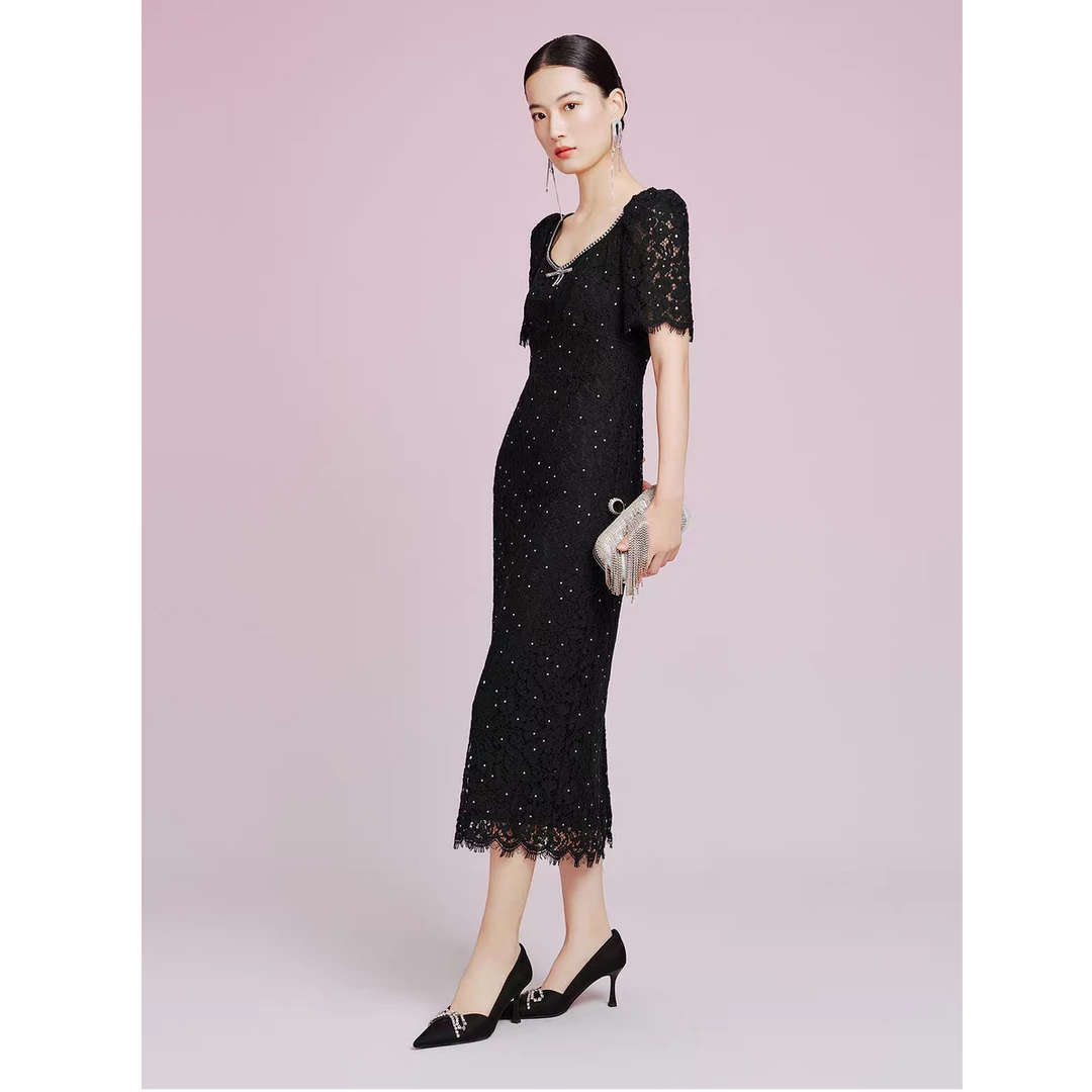 【珂家甄选】夏款法式复古奢华宴会年会富家千金风连衣裙MQ5A058