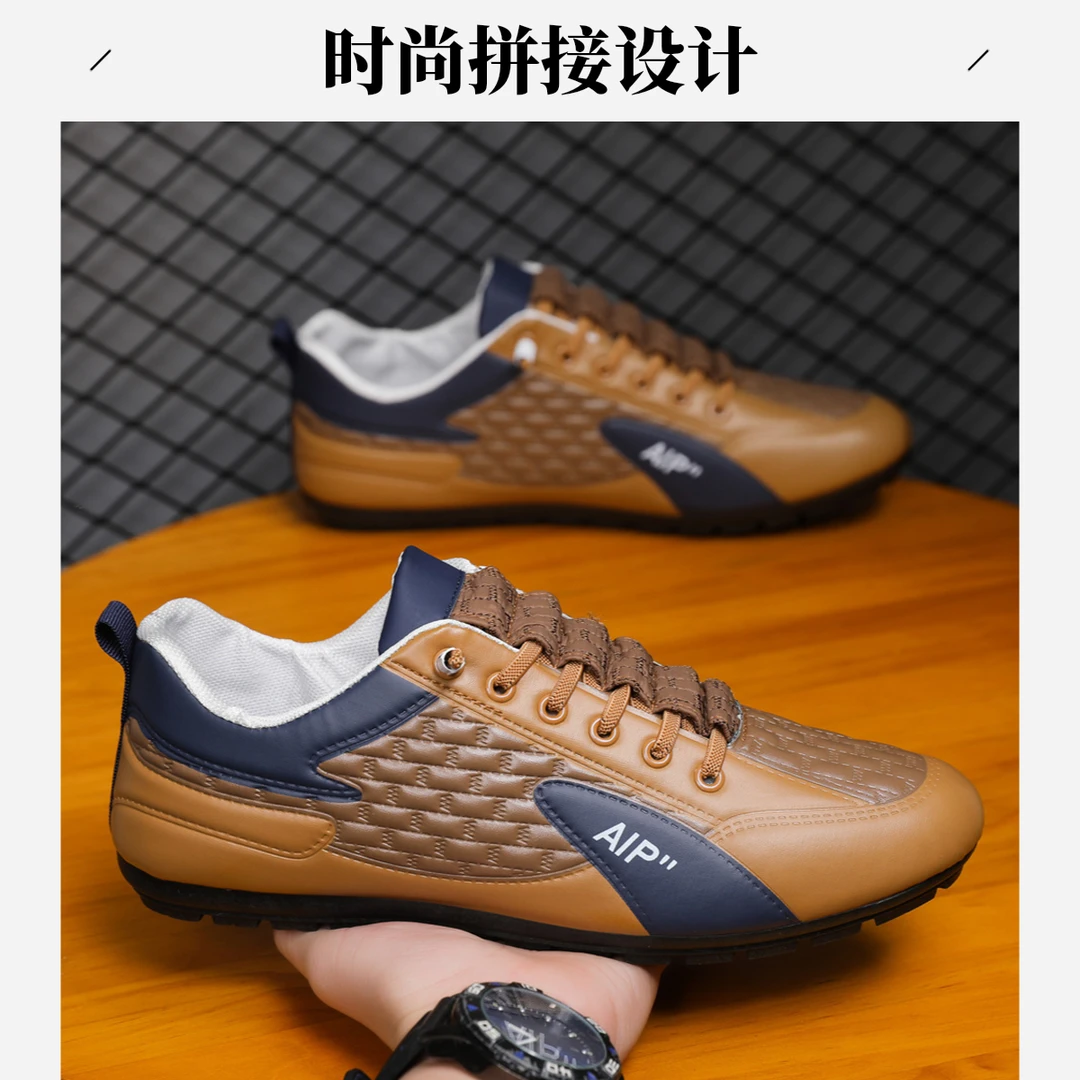 平底休闲鞋男2025新款软底运动鞋轻便透气一脚蹬干净感痞帅男鞋