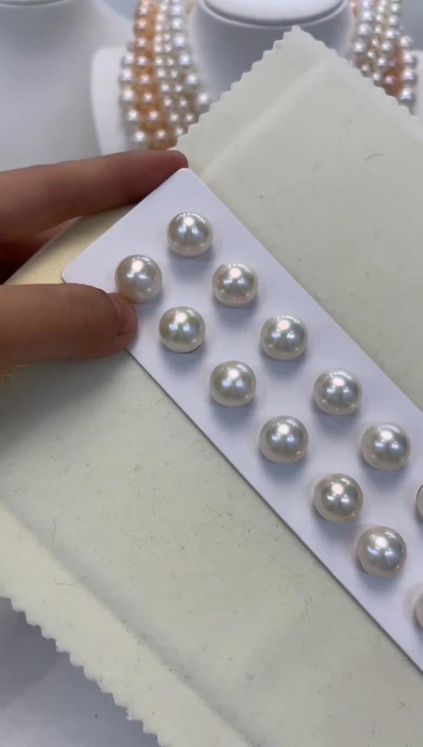 【闪购商品】淡水珍珠颈饰银S925镶嵌多样性发货只发一对12-13