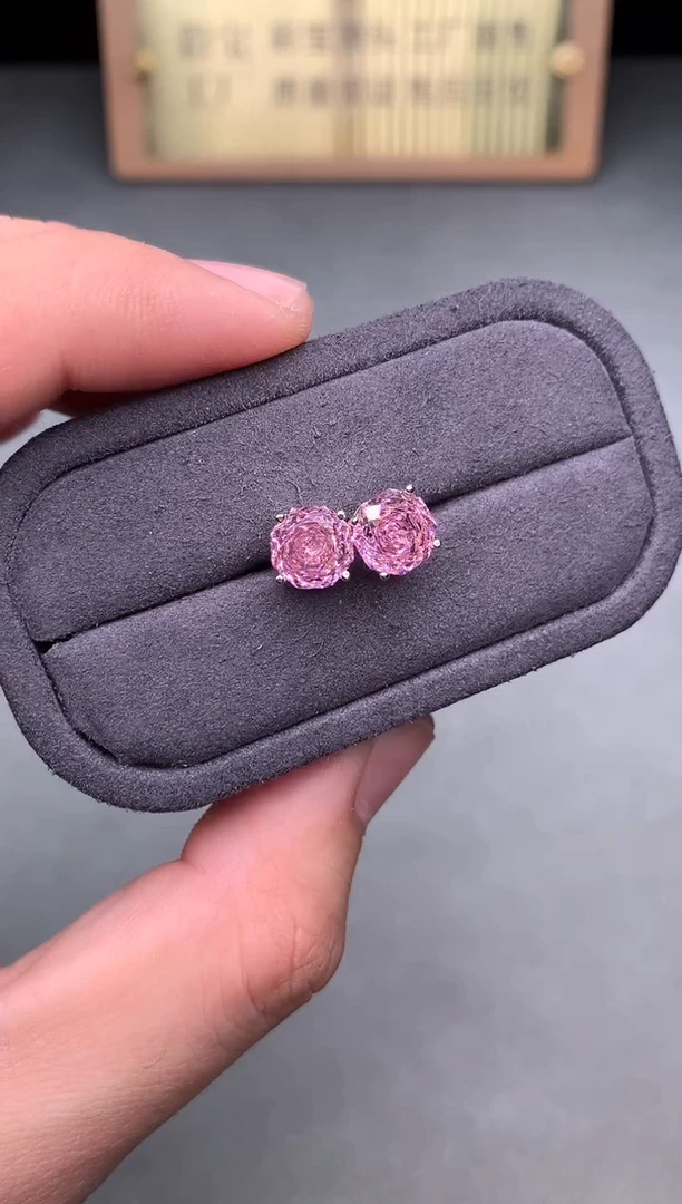 银S925镶嵌耳钉碧玺2222