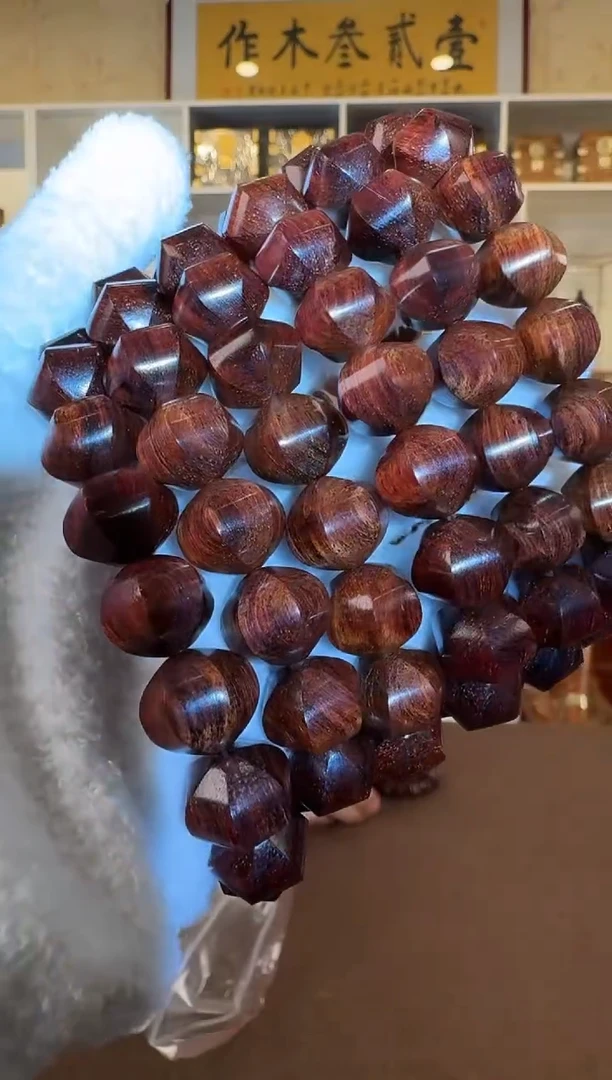 黄花梨/降香黄檀海黄 12*15六面珠  单圈手串  默认发货