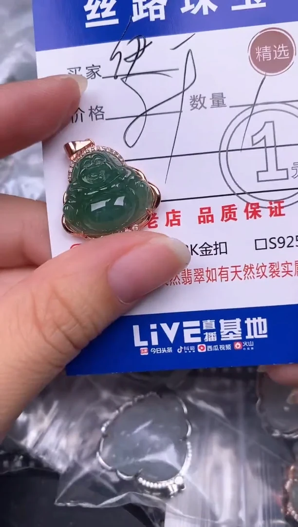 翡翠银S925镶嵌颈饰?****i挂件