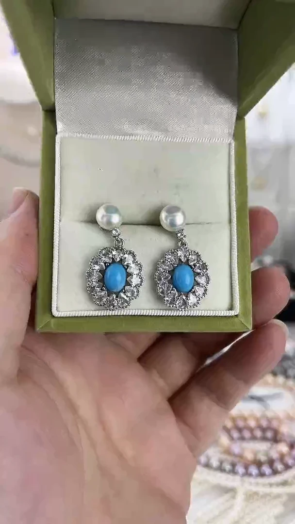 未镶嵌耳饰淡水珍珠天然珍珠耳钉7-8