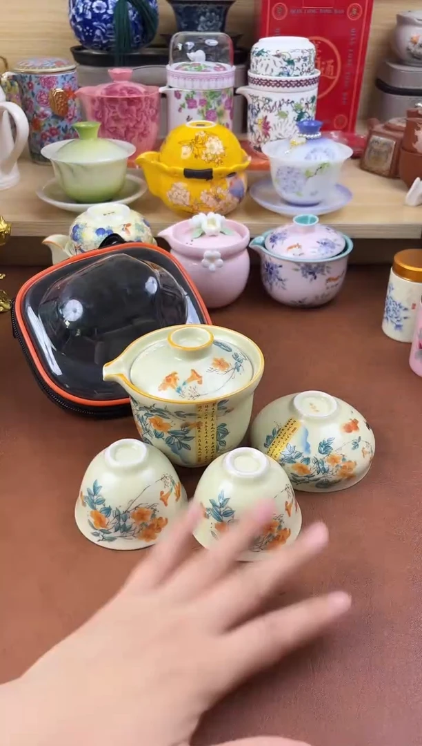 陶陶瓷茶具摆件旅行套组