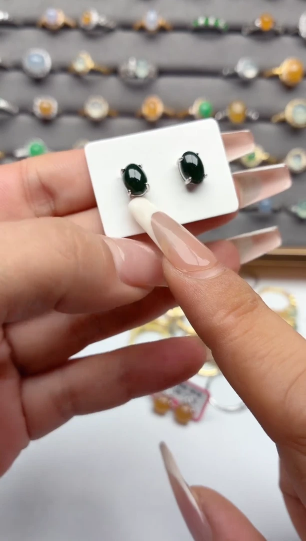 银S925镶嵌戒指翡翠.