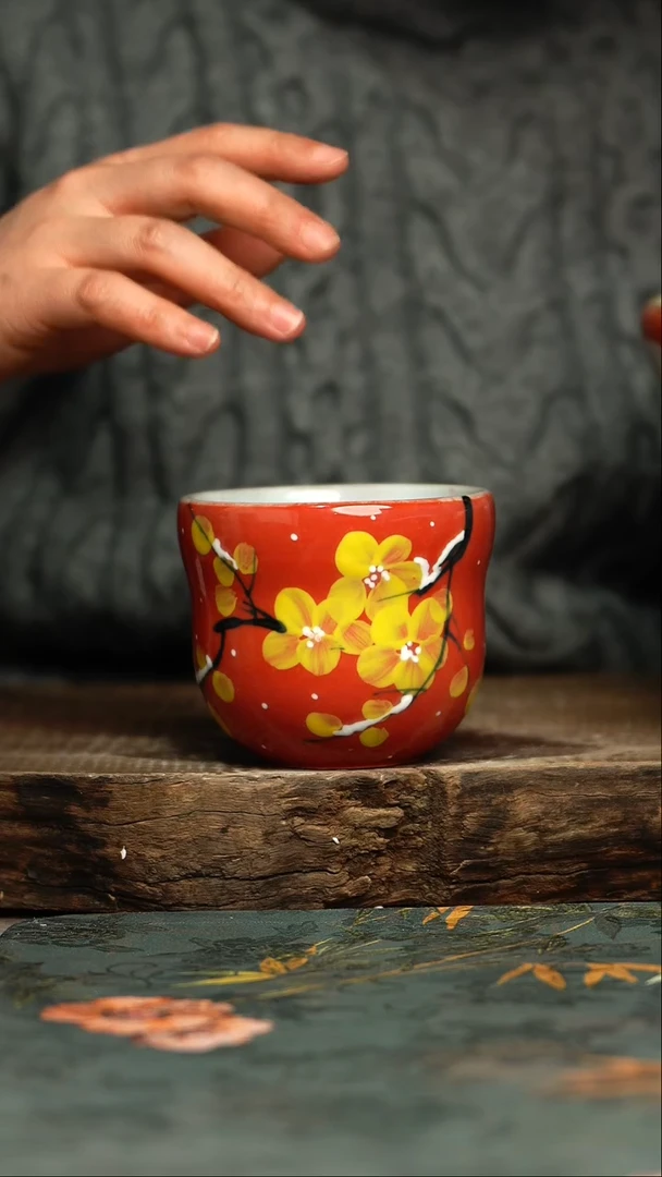 【闪购商品】杯杯釉下彩手工手绘同款陶器