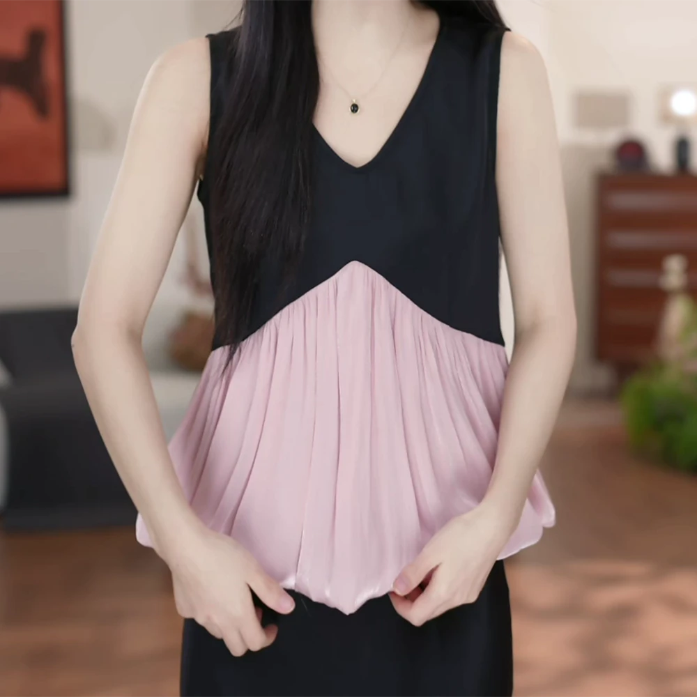 2025夏季新款法式气质设计感小众无袖上衣C5395