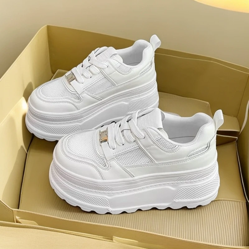 新款8公分厚底透气女鞋凉鞋网红白色百搭韩版半拖松糕底小众ins