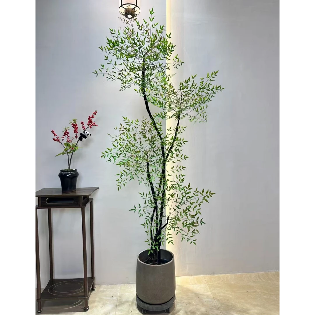 悦氧摆件家居饰品轻奢高档装饰南天竹客厅电视柜大型落地摆件