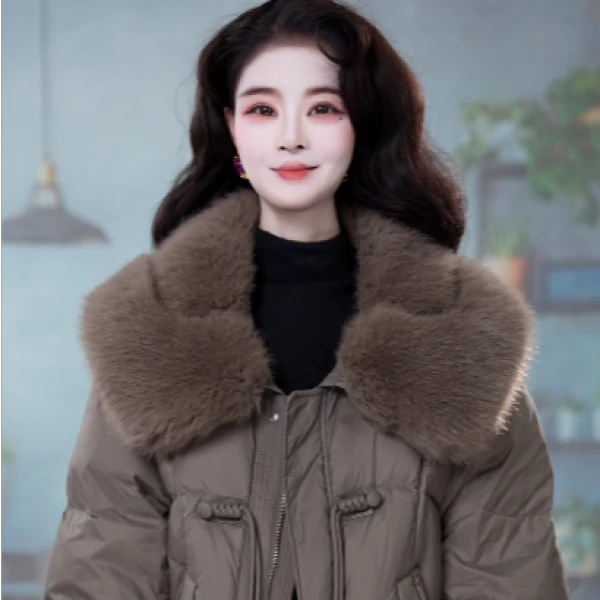 冬季新款高级感轻奢气质时尚显瘦羽绒服M-4XL