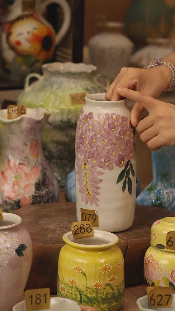 陶瓷079景德镇设计师手作花器摆件侘寂风