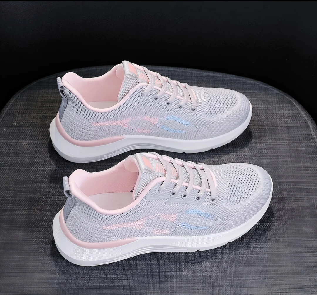 秋冬女生休闲百搭舒适透气飞织鞋运动鞋23801