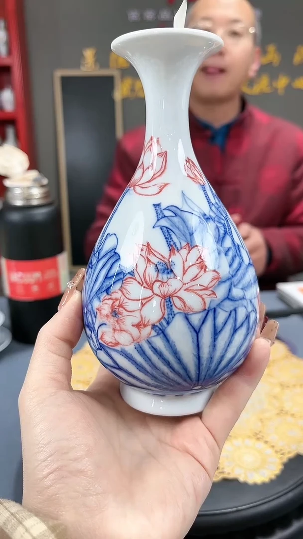 【闪购商品】官窑瓷画院757官窑瓷画院荷花玉壶春