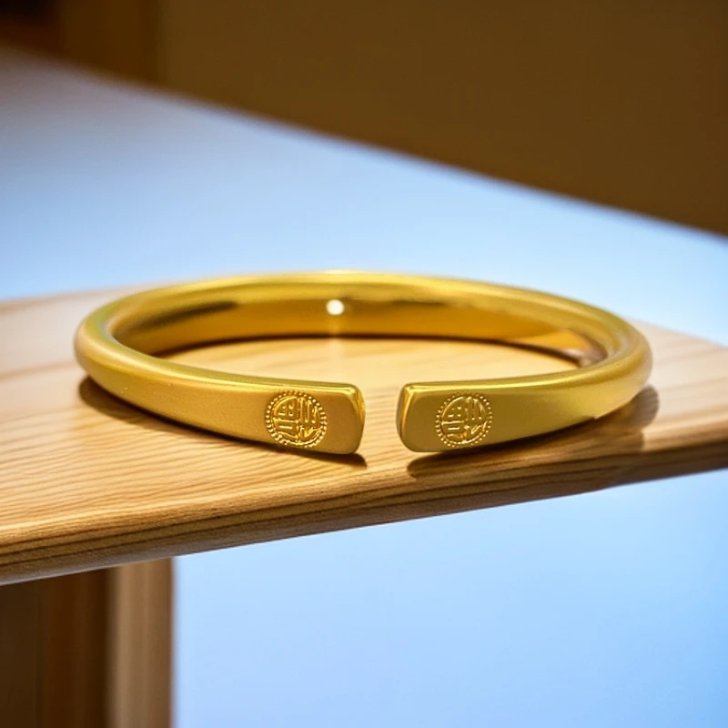 【赠礼盒】国风精美磨砂开口双福手镯精美设计师款