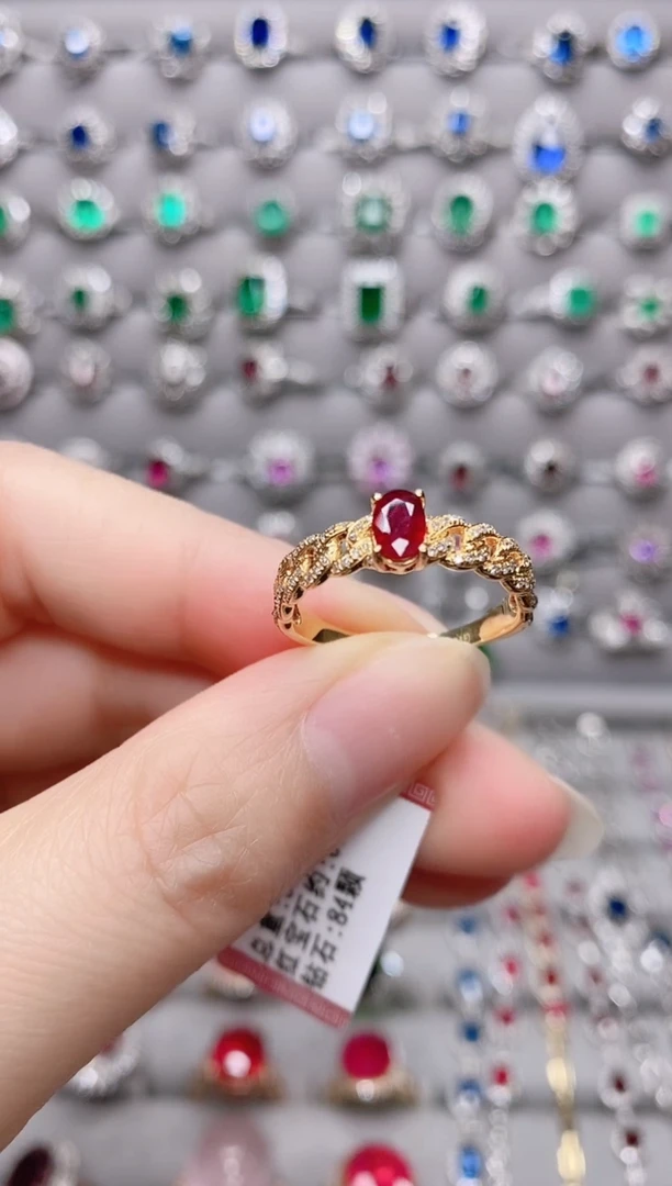 【闪购商品】红宝石18K金戒指18K金镶嵌.