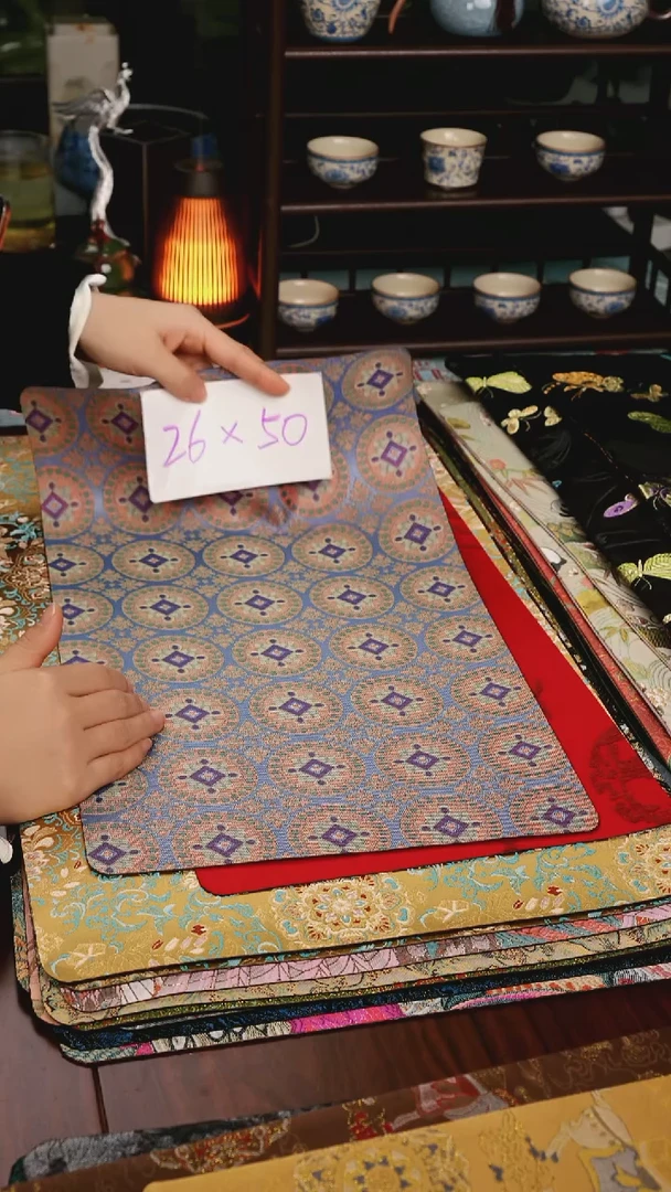 【连珠团窠单面】中国风干泡织锦茶席26*50