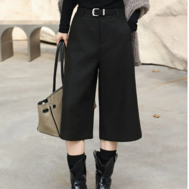 【井上青】设计师款气质七分靴裤  K-99266