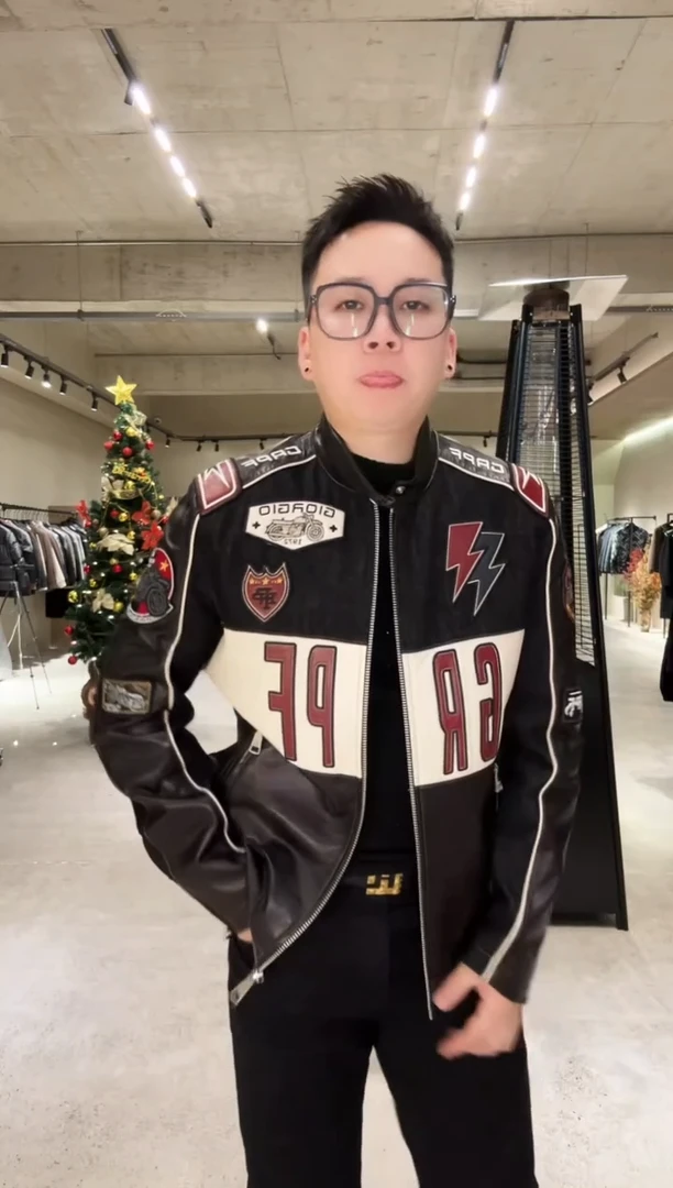 52码（140-155斤）真皮拼接夹克