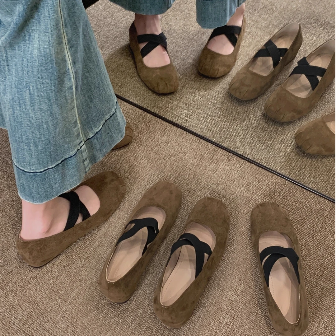 啄木鸟单鞋女2025新款夏季复古气质百搭配裙子内增高韩系小皮鞋子