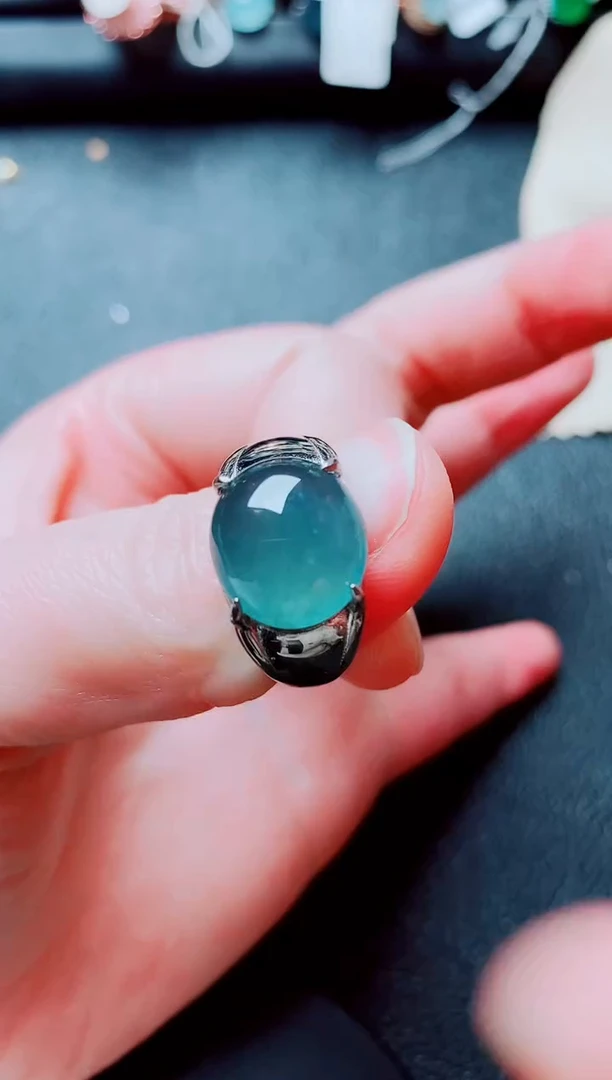 银S925镶嵌戒指翡翠111