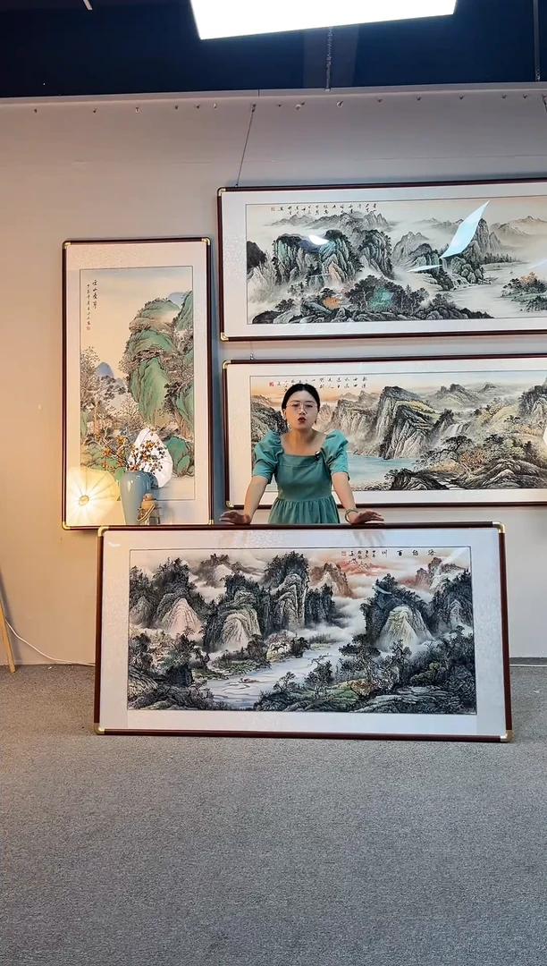 国画纯手绘180x92海纳百川