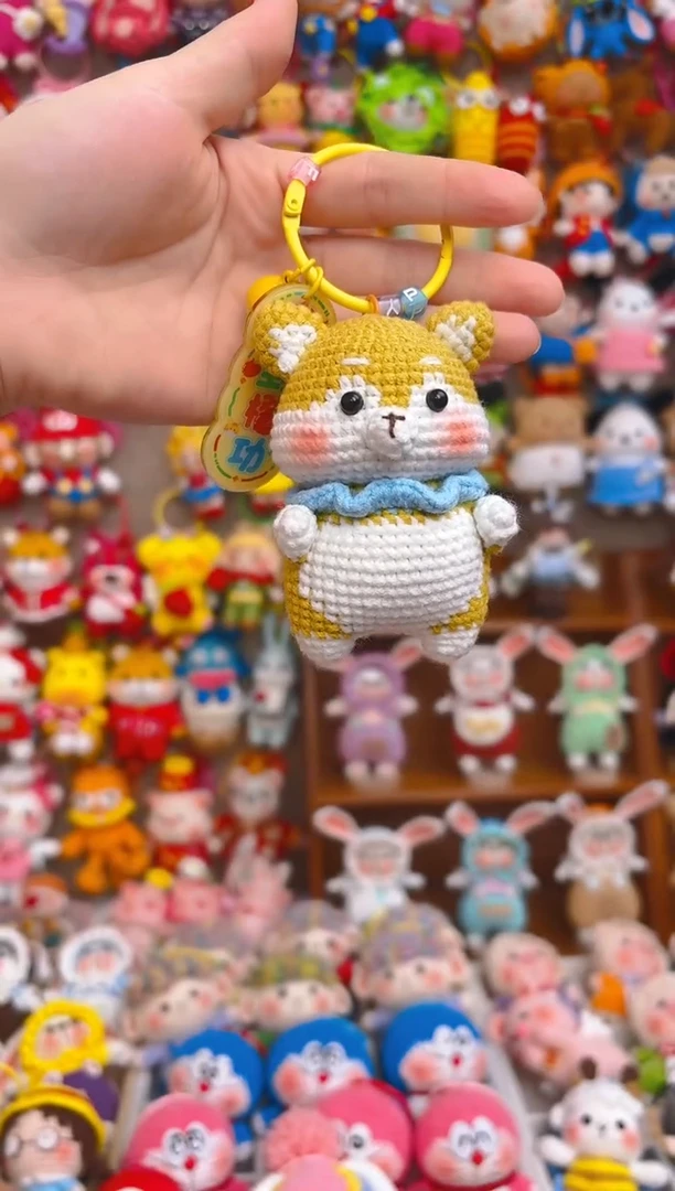 纯手工制作毛线钩织成品柴犬