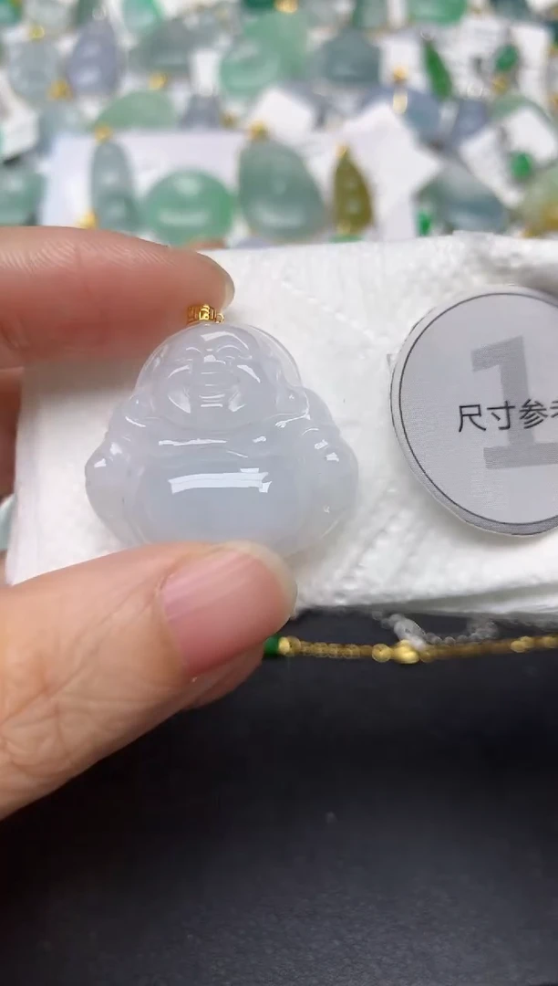 颈饰18K金镶嵌翡翠天然缅甸A货翡翠
