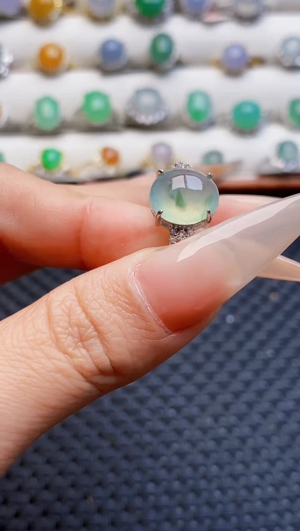 银S925镶嵌戒指翡翠5152