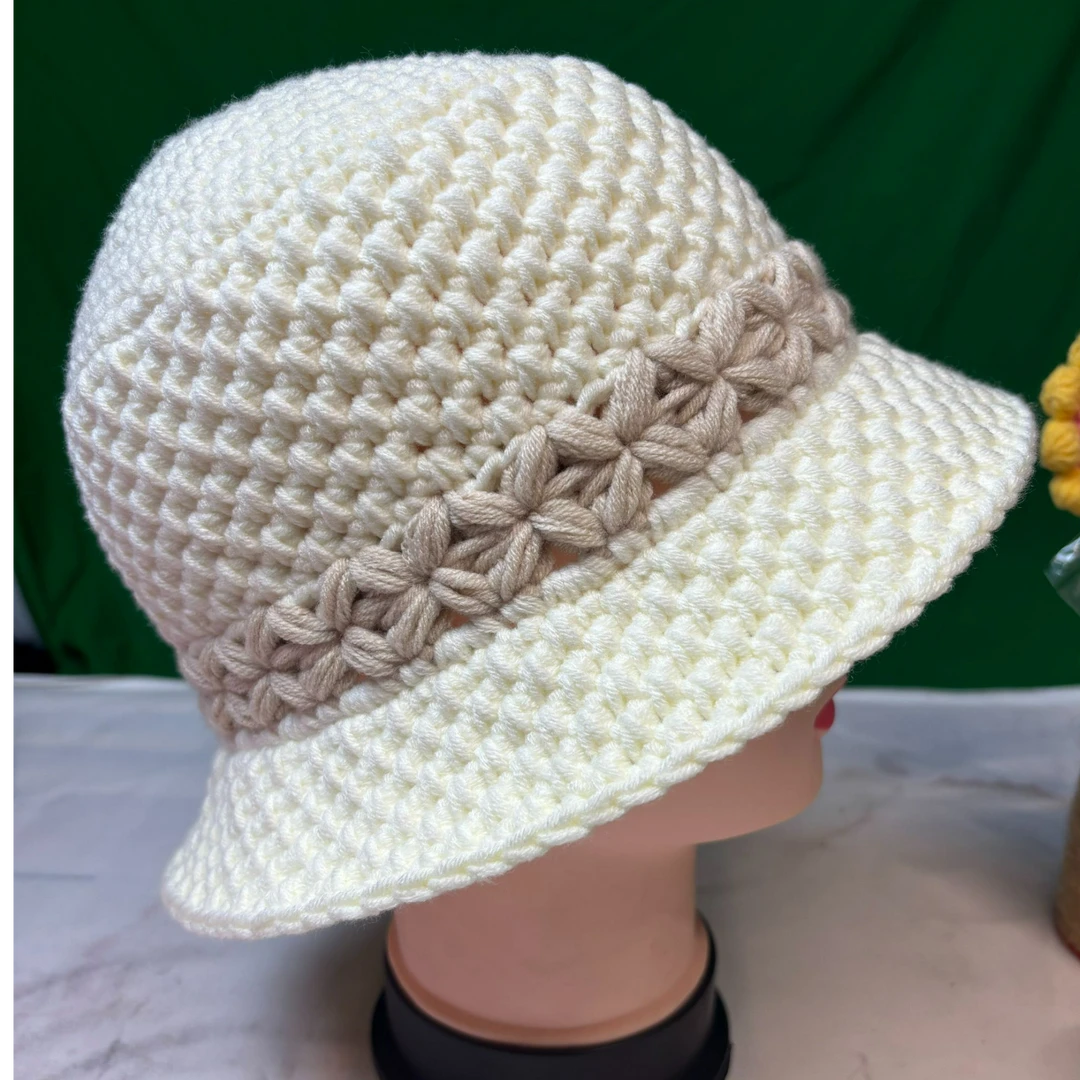 诗语手工编织成品 纯手工编织材料包 春秋款成品帽子