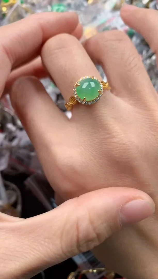 银S925镶嵌戒指翡翠111   8