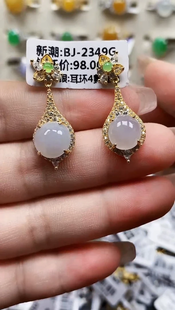 银S925镶嵌戒指翡翠0203