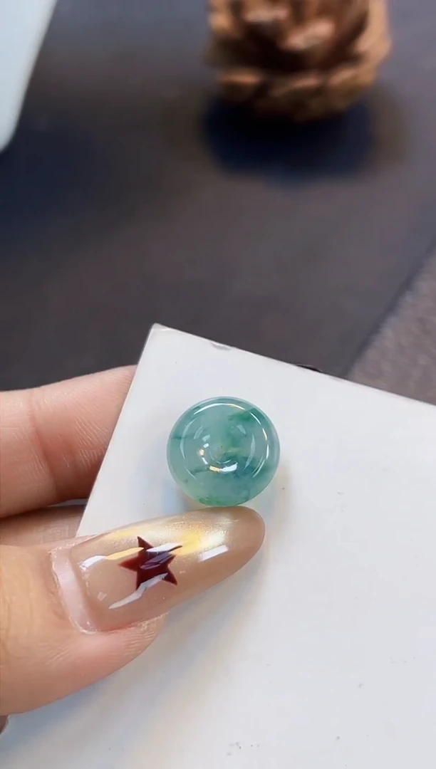 裸石翡翠阿豪06高冰飘花平安扣13*5