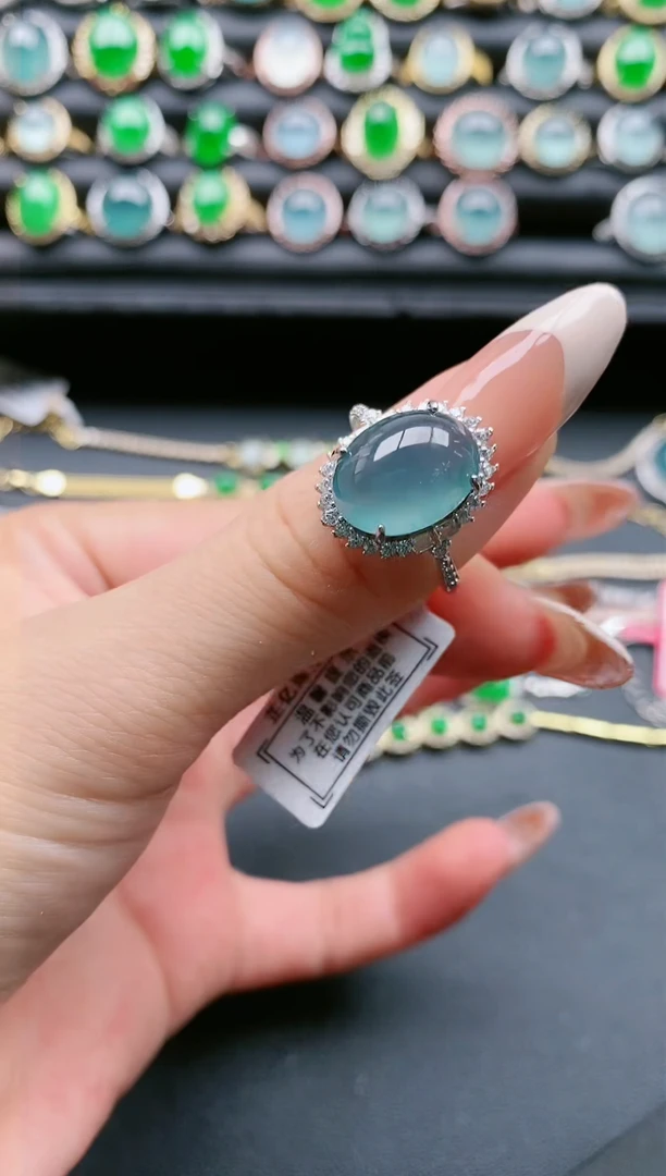 【闪购商品】翡翠戒指银S925镶嵌111111