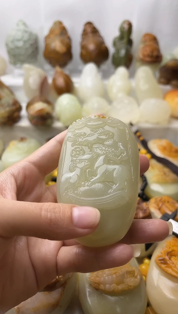 石材方解石棉纹正常不退换三羊开泰微瑕
