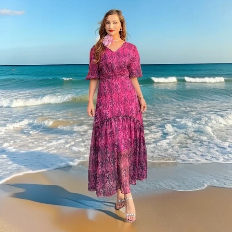 【614】2025年新款爱提莱斯连衣裙蕾丝显瘦时尚时尚夏季气质修身