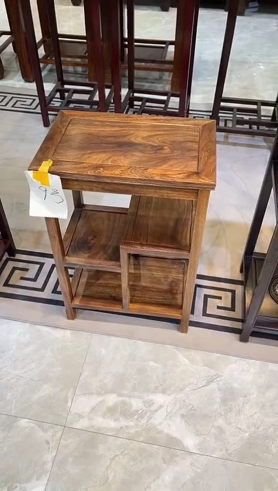 【闪购商品】黑酸枝木类成套家具原木色置物架45*30*65