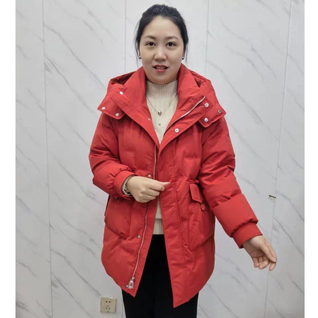 新款时尚洋气百搭休闲手长版羽绒服Z3016