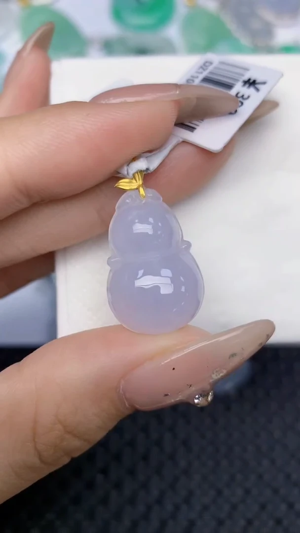 颈饰18K金镶嵌翡翠天然缅甸翡翠a货百元以上9元证书费自理