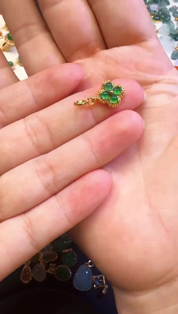翡翠银S925镶嵌颈饰天然A货翡翠