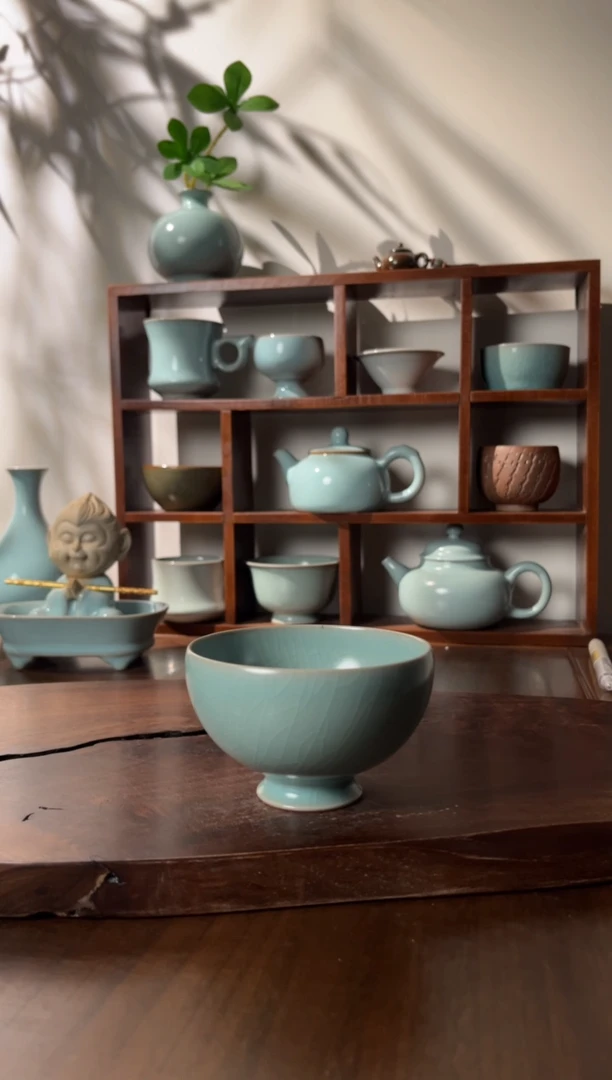 【闪购商品】壶清凉寺仿古釉色高足鸡心杯