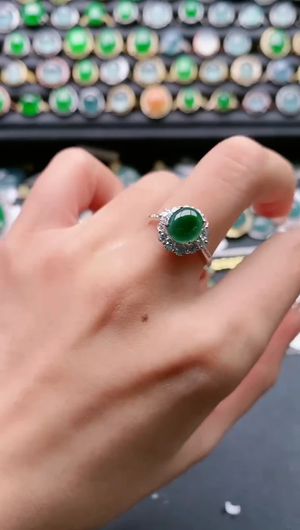 【闪购商品】翡翠戒指银S925镶嵌11111