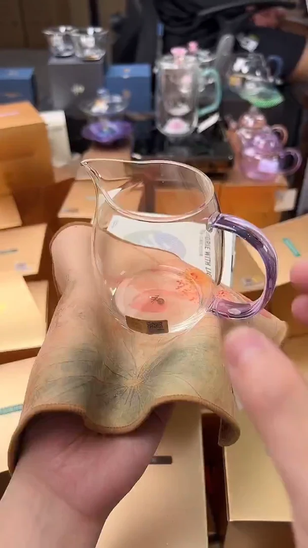 @@禾器晶彩澄然浅紫色+禾器茶巾千里江山