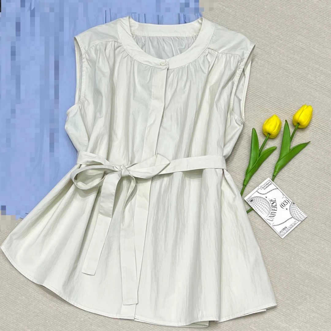 0710-31 夏季系带衬衫上衣休闲百搭  ZFC  1335
