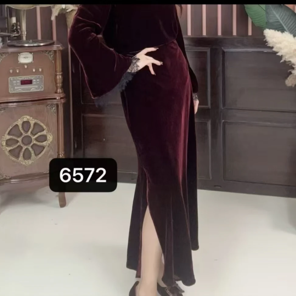时尚丝绒半裙YY-6572N